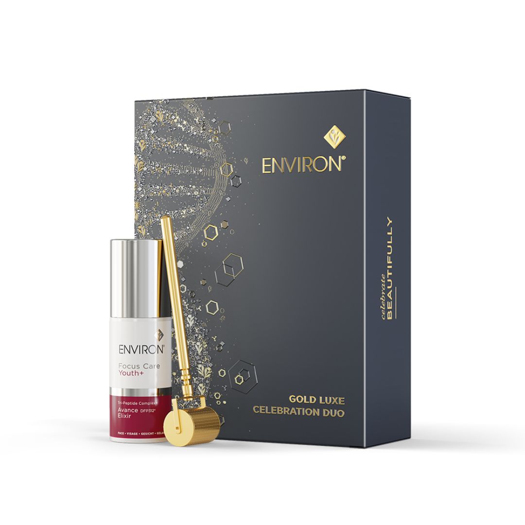 Set de regalo festivo con microagujas Environ Gold Luxe: elixir Avance gratuito por valor de 96 €